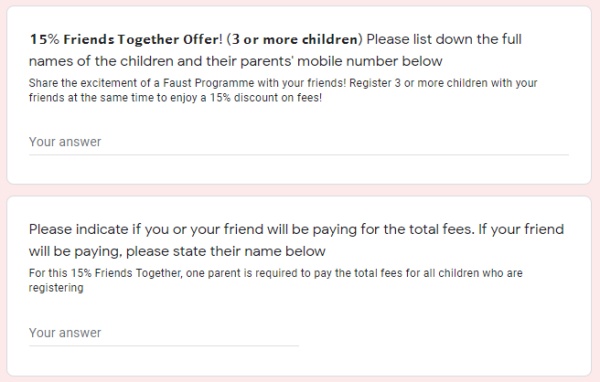 Capture of Online Registration Form