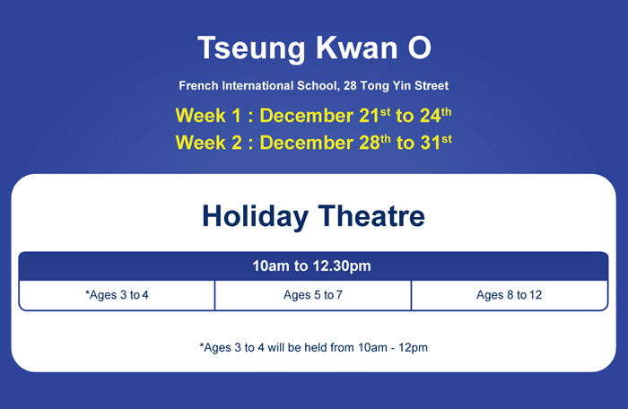 Winter Holiday Programme schedule